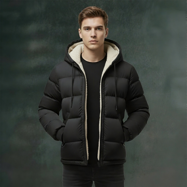 Puffer Jacket with Cozy Fleece Hood